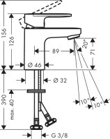 Смеситель для раковины Hansgrohe Vernis Blend 71558670 черный