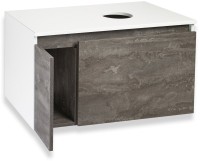 Мебель для ванной комнаты Runo Бари 80 железный камень, раковина Ovale 50