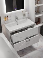 Тумба с раковиной Grossman Луксор 80 матовая белая