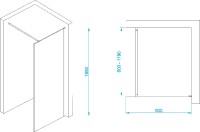 Душевая перегородка RGW Walk In WA-002B 90х195, профиль черный