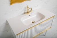 Тумба с раковиной Armadi Art Vallessi Avangarde Canale 100 белая, с раковиной-столешницей
