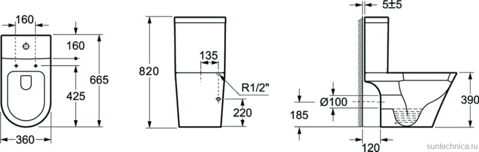 Унитаз-компакт напольный Lavinia Boho Biore 33040010 с микролифтом