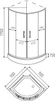 Душевой уголок Erlit Comfort ER0509-C4 90x90 с поддоном, тонированное стекло