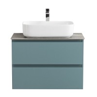 Тумба под раковину со столешницей BelBagno Kraft 60 подвесная, матовая голубая, столешница kep-60-grn