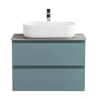 Тумба под раковину со столешницей BelBagno Kraft 60 подвесная, матовая голубая, столешница kep-60-grn