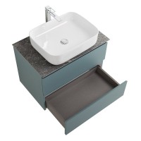 Тумба под раковину со столешницей BelBagno Kraft 60 подвесная, матовая голубая, столешница kep-60-grn