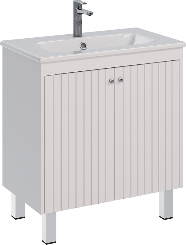 Тумба с раковиной Lemark Romance 80 белая глянцевая