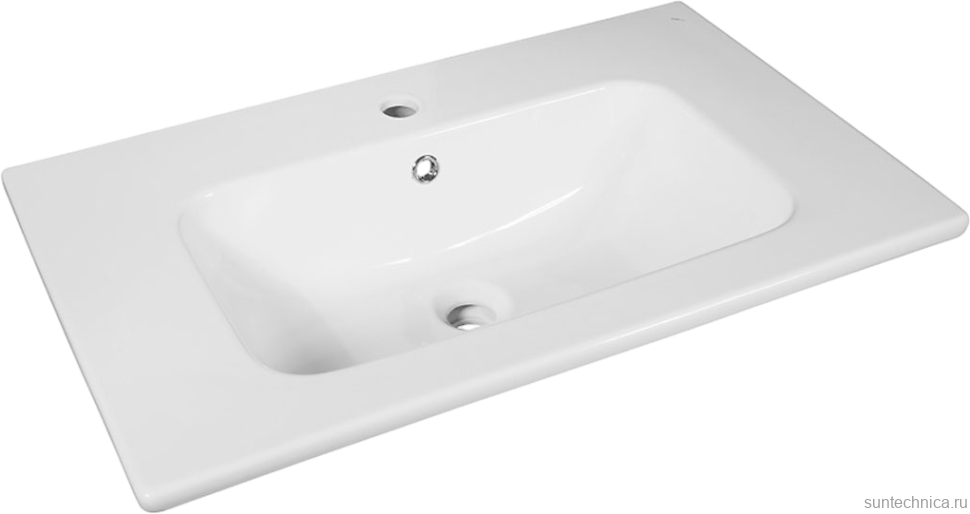 Тумба с раковиной Lemark Romance 80 белая глянцевая