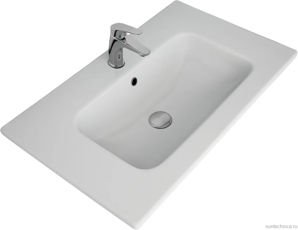 Тумба с раковиной Lemark Romance 80 белая глянцевая