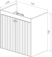 Тумба с раковиной Lemark Romance 80 белая глянцевая