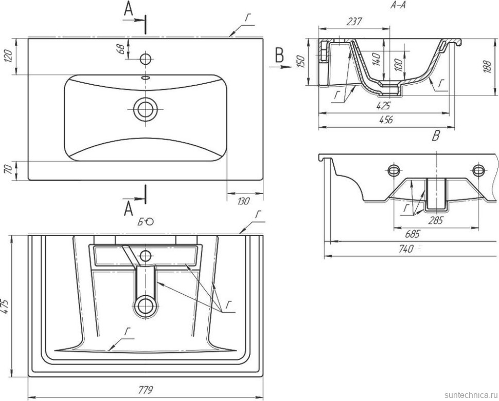 Тумба с раковиной Lemark Romance 80 белая глянцевая