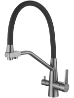 Смеситель для кухни Haiba HB76822-3 черный, сталь