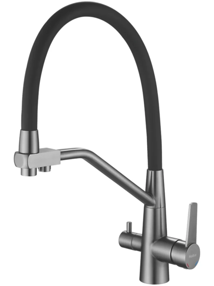Смеситель для кухни Haiba HB76822-3 черный, сталь