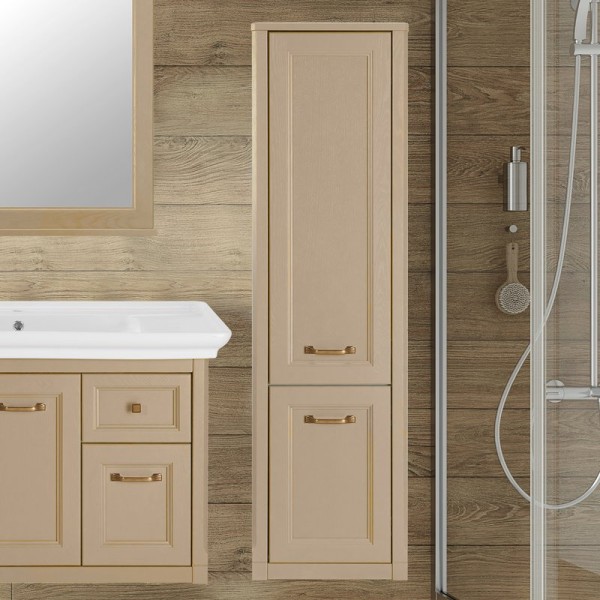 Шкаф пенал для ванной ASB-Woodline Толедо 40 капучино