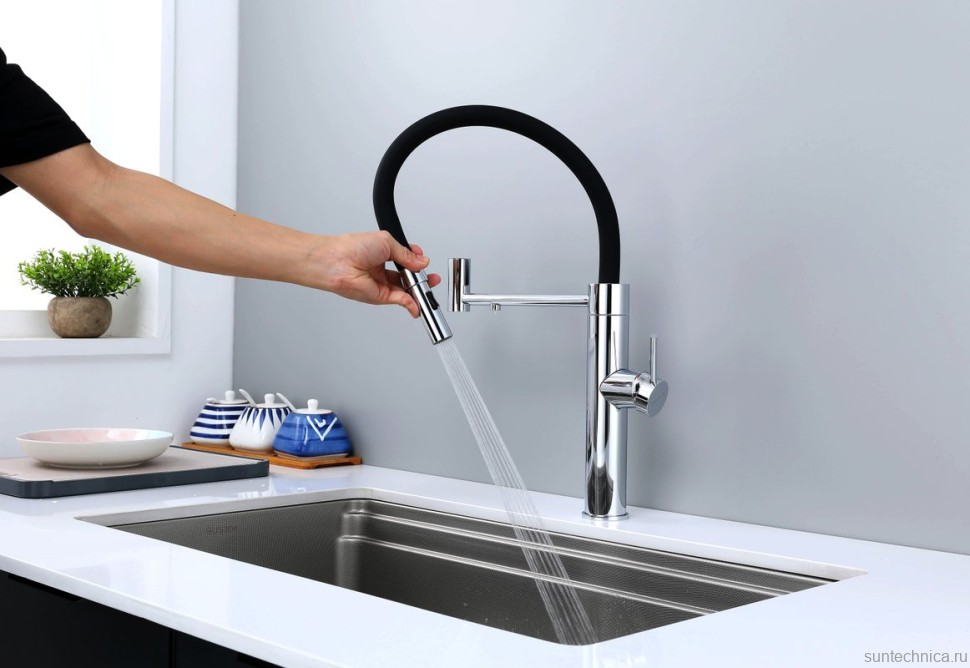 Смеситель для кухни Paulmark Ganymede Ga213199-CR с гибким изливом, хром