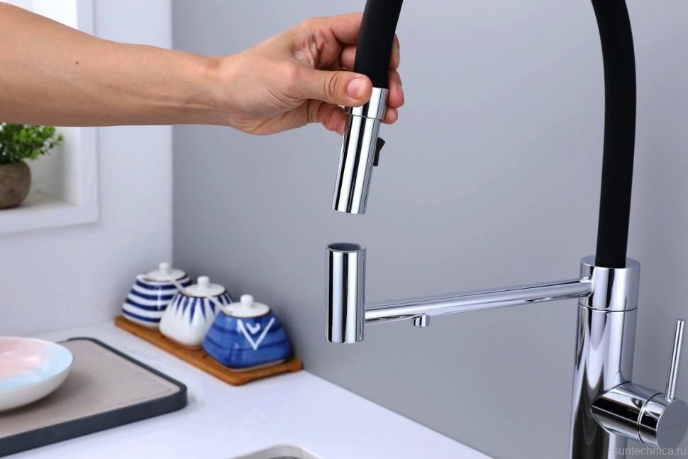 Смеситель для кухни Paulmark Ganymede Ga213199-CR с гибким изливом, хром