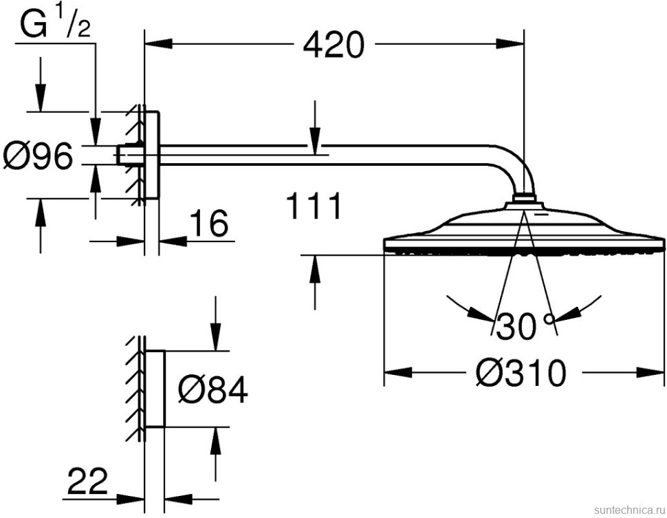 Верхний душ Grohe Rainshower SmartConnect 31026640000 с пультом дистанционного управления