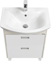 Тумба с раковиной AQUATON Бекка PRO 60 белая, дуб сомерсет