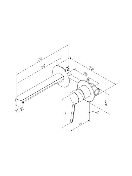 Смеситель для раковины IDDIS ODDSB00i65 С ВНУТРЕННЕЙ ЧАСТЬЮ, глянцевый хром