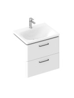 Тумба под раковину без столешницы Ravak Balance II SD 80 глянцевая белая, ручки черные