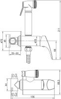 Гигиенический душ Aquanet Atletic AF310-52C со смесителем, С ВНУТРЕННЕЙ ЧАСТЬЮ