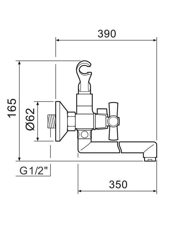 Смеситель с длинным изливом для ванны РМС SL138-140P