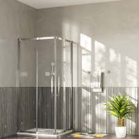 Душевой уголок Esbano Flex ESF-90D1+120D2-C 120х90 см, профиль хром, стекло прозрачное