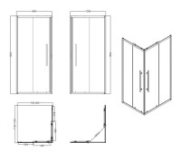 Душевой уголок Esbano Flex ESF-90D1+120D2-C 120х90 см, профиль хром, стекло прозрачное