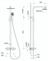 Душевая стойка Timo Helmi SX-1170/00-16 Душевая стойка Timo Helmi SX-1170/00-16