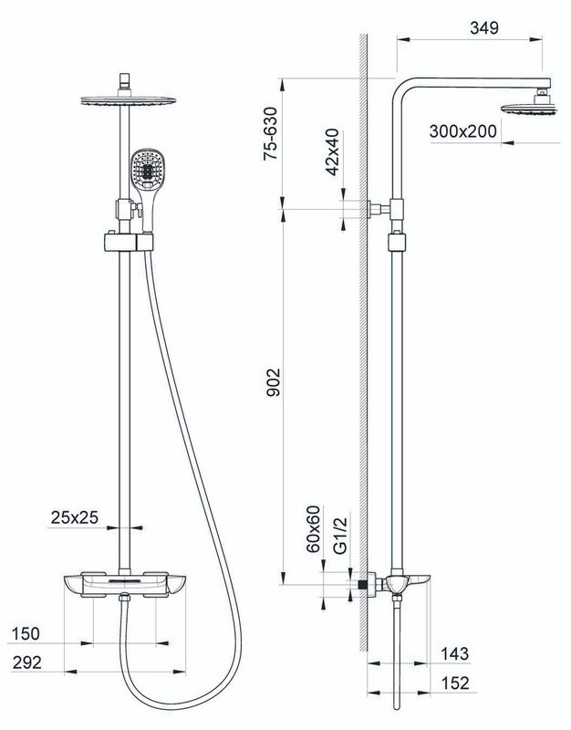 Душевая стойка Timo Helmi SX-1170/00-16