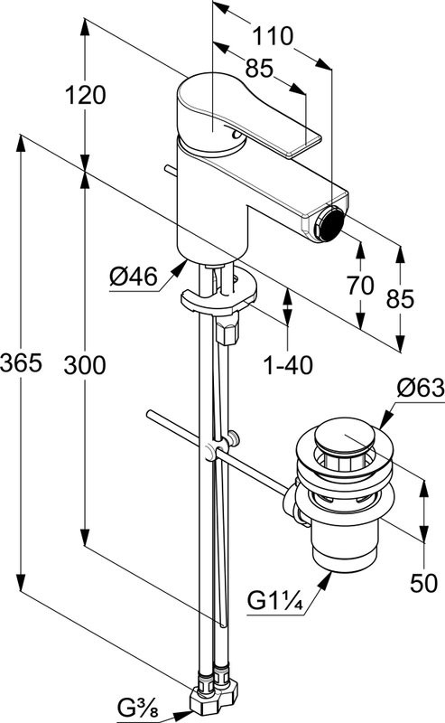 Смеситель для биде Kludi Zenta SL 485303965 черный матовый