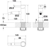 Смеситель для биде WHITECROSS Y Y1220GL золото Смеситель для биде WHITECROSS Y Y1220GL золото