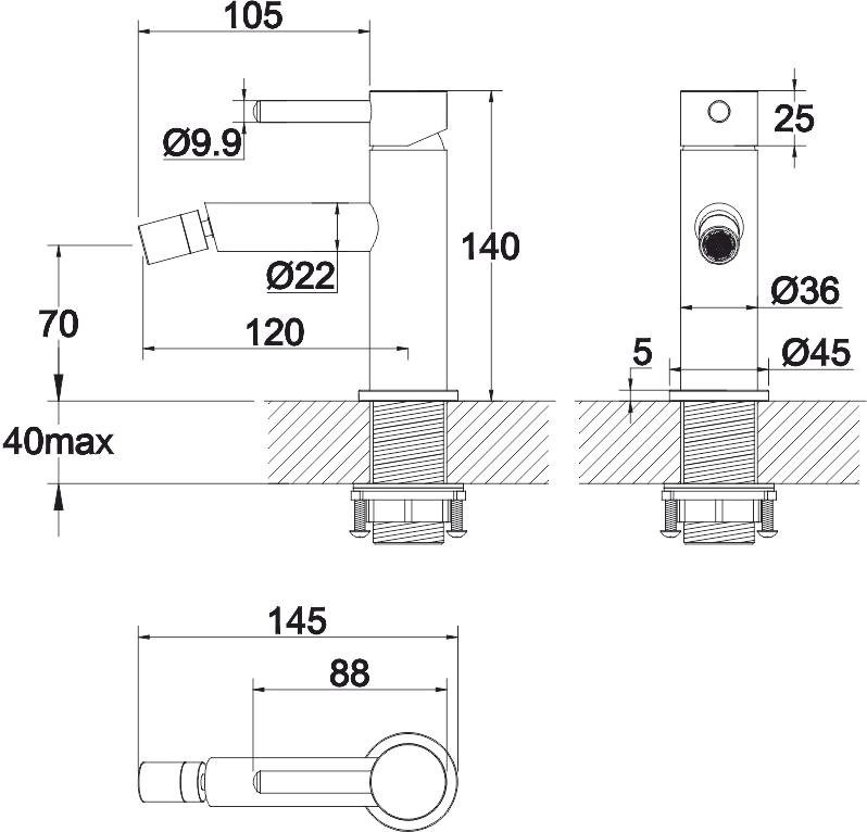 Смеситель для биде WHITECROSS Y Y1220GL золото
