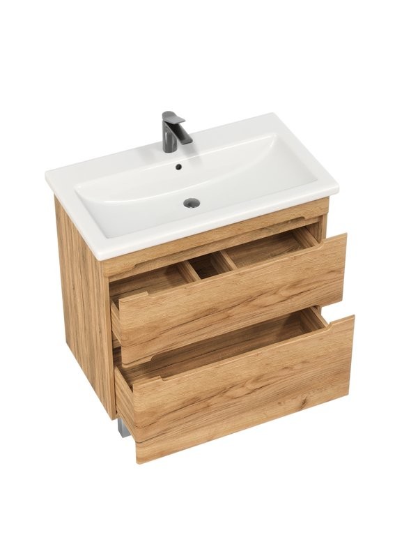 Тумба с раковиной SanStar Diva 70 напольная, Gold Craft, раковина Como