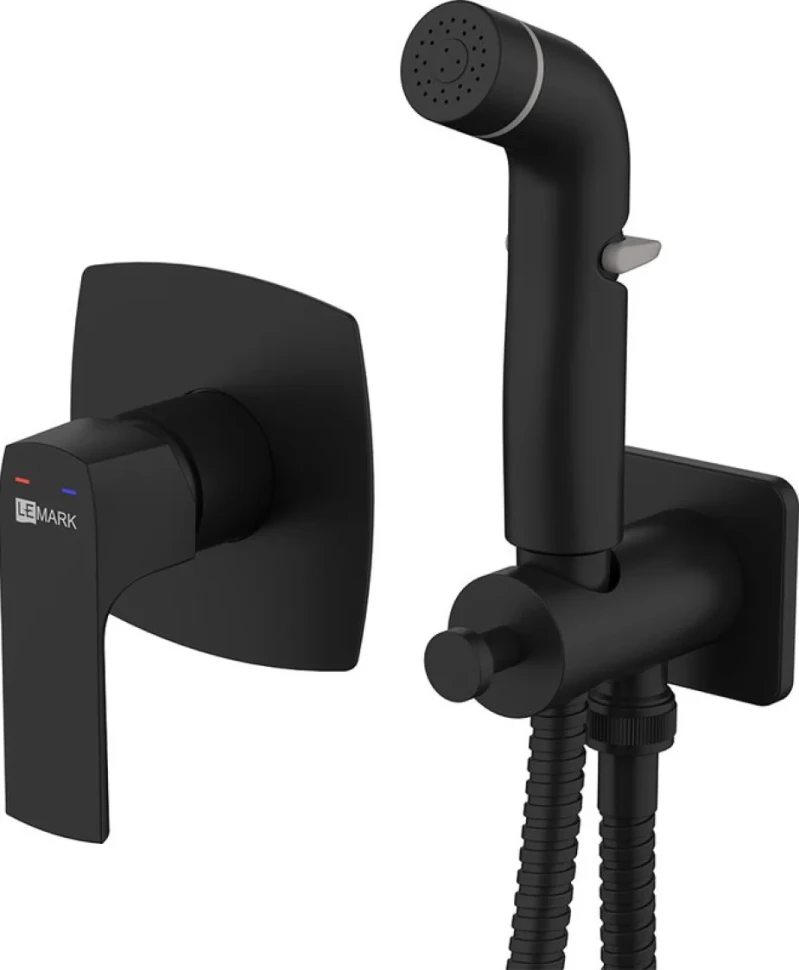 Гигиенический душ Lemark Ursus LM7219BL со смесителем, С ВНУТРЕННЕЙ ЧАСТЬЮ
