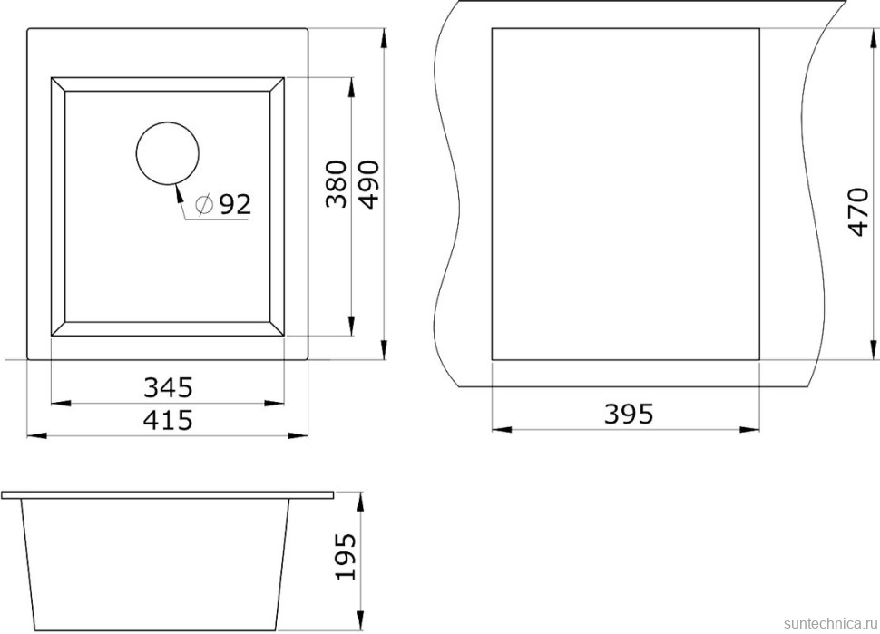 Комплект Мойка Paulmark Kante 40 PM104249-GR серый + Измельчитель Intenso