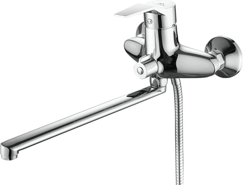 Смеситель с длинным изливом для ванны Fashun A2263 хром