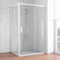 Душевой уголок Vegas Glass ZP+ZPV 120*70 01 01 профиль белый, стекло прозрачное