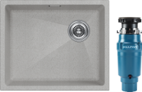 Комплект Мойка Paulmark Lumi LU55SK-BE бежевая + Измельчитель Intenso