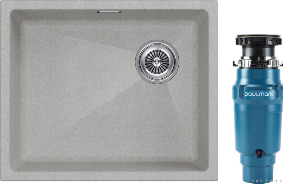 Комплект Мойка Paulmark Lumi LU55SK-BE бежевая + Измельчитель Intenso