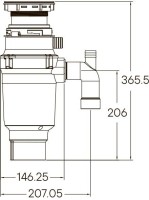 Комплект Мойка Paulmark Lumi LU55SK-BE бежевая + Измельчитель Intenso