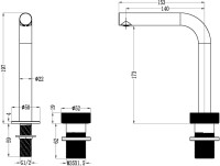 Смеситель для раковины Boheme Tech 158-GM gun metal