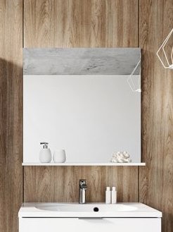 Зеркало Ravak Rosa II 76 глянцевое белое, с полкой