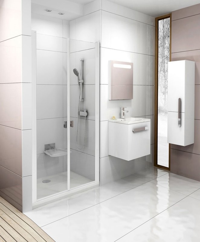 Душевая дверь в нишу Ravak Chrome CSDL2-90 Transparent, профиль белый