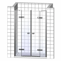 Душевая дверь в нишу Ravak Chrome CSDL2-90 Transparent, профиль белый