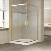 Душевой уголок Vegas Glass ZA Tur Novo 120 09 01 профиль золото, стекло прозрачное