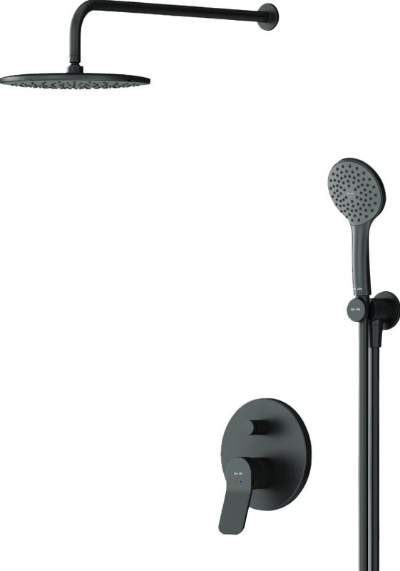 Душевой комплект AM.PM X-Joy FB85A1RH02 С ВНУТРЕННЕЙ ЧАСТЬЮ, для душа, чёрный