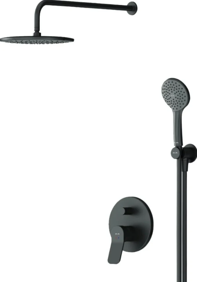 Душевой комплект AM.PM X-Joy FB85A1RH02 С ВНУТРЕННЕЙ ЧАСТЬЮ, для душа, чёрный