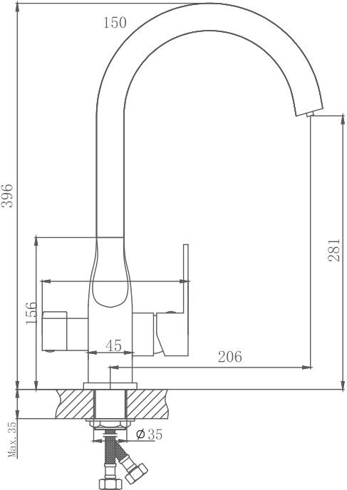 Смеситель для кухни Haiba HB533-3 HB76533-3
