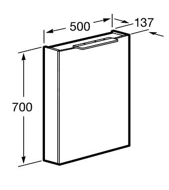 Зеркало-шкаф Roca Oleta A857644501 50 R, белое матовое
